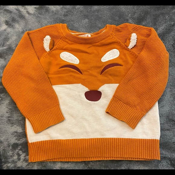 Winter 4T bundle: Blue collared sweater, Orange sweater, black & gray sweatpants - Picture 2 of 3